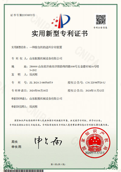 一种投包机的送料分切装置